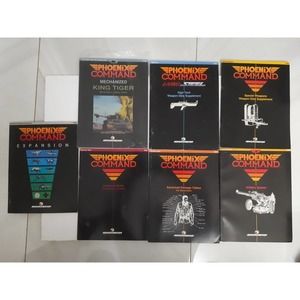 Phoenix Command RPG lot, 7 books, combat game, Leading Edge, clean, 1989/90